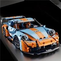 PORSCHE 911 Car New Building Blocks Technic Race Blue Supercar Model Set