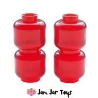 LEGO Minifigure Heads 4x Trans Red Clear Plain NEW Transparent PH21