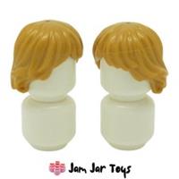 LEGO Minifigure Hair 2x Pearl Gold Tousled & Layered NEW Wig Piece H3