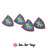 LEGO Knight Shields 4x NEW Yellow Lion on Blue Triangular Pieces W71