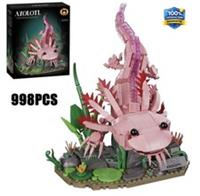 998Pcs Axolotl Pink Aquatic MOC Building Block Animal Model Kit Gift for Kid
