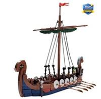MOC Viking Dragon Headed Long Boat Building Blocks & Toys Ship Model 463 Pieces
