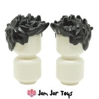 LEGO Minifigure Hair 2x Black Spiked NEW Wig Piece Marvel City H89