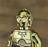 Custom LEGO Chrome Gold C-3PO Minifigure Star Wars Droid Figure