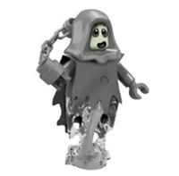 Custom LEGO Grey Ghost Minifigure Hood Chain Spirit Halloween Figure