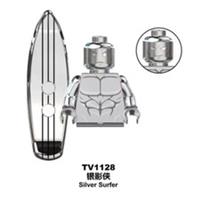 Custom LEGO Silver Surfer Minifigure Marvel With Surfboard