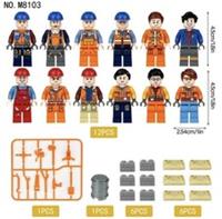 Custom Lego Construction Worker Minifigures 12pcs Bundle City Builders Set