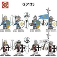 Custom LEGO Medieval Crusader Knights Minifigures 8pcs Templar Army Bundle