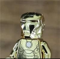 Custom LEGO Chrome Gold Iron Man Minifigure Marvel Superhero Figure
