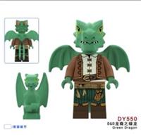 Custom LEGO D&D Green Dragon Minifigure Fantasy Dragonborn Warrior Figure