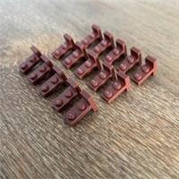 15x LEGO 2x1 Plate w. Vertical Tube (4585) REDDISH BROWN, FREE UK Postage