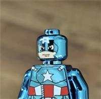 Custom LEGO Chrome Captain America Minifigure Marvel Superhero Figure