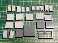 25 BRAND NEW LEGO parts wall elements dark & light grey doors as in the picture