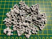 52 LEGO brand new light grey MODIFIED 4556157 PLATE 1X2 W/HOLDER, VERTICAL