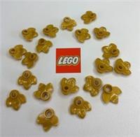 20 x Lego 32607 Plant Plate Stud With Three Leaves 1x1 Gold - 11A