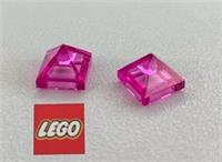2 x Lego Transparent Bright Pink 22388 (35343) Slope Pyramid 1 x 1 x 0.6 - 13E