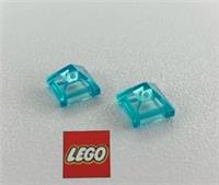 2 x Lego Transparent Bright Blue 22388 (35343) Slope Pyramid 1 x 1 x 0.6 - 13E