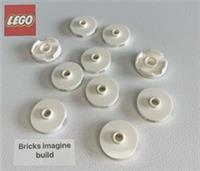 10 x LEGO 18674 - White Round Tiles 2x2 with Open Stud - 13E