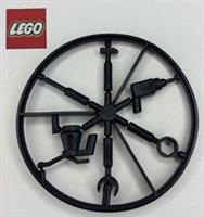 LEGO VINTAGE SET OF 6 BLACK MINI-FIG TOOL ACCESSORY PARTS 6246 - 15B