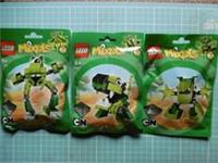 LEGO MIXELS SET OF 3 SERIES 3 GREEN TORTS 41520, GLURT 41519, GLOMP 41518 SEALED