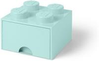 LEGO Brick with 4 Knobs 1 Drawer AQUA AZUR Storage Box LEGO Toys Desk Drawer