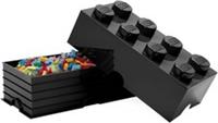 LEGO Storage Brick 8 Knobs BLACK Stackable Box 12 l LARGE BEDROOM DESK TIDY NEW