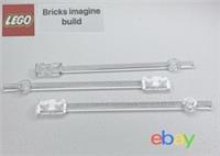 3 x Lego Transparent Clear 12L Bar With 1x2 Plate & 1x1 Round Plate 42445 -13C