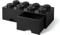 LEGO Brick 8 Knobs + 2 Drawers BLACK Storage Box LEGO Toys Desk LARGE BEDROOM