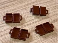 4 LEGO 6268857 MINI SUITCASE FOR MINIFIGURE REDDISH BROWN