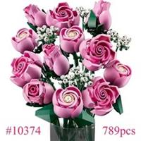 Pink Roses Bouquet Building Blocks Creative 789pcs Flower Bricks Toys Gifts UK