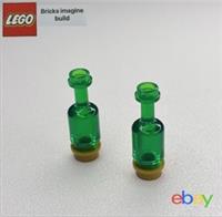 2 x LEGO Green Wine Bottles for Minifigure - Modern - Pirates Ship - 5F