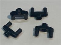 4 LEGO parts lot 6055630: DOUBLE SNAP WITH HOLE 4.85 BLACK NINJAGO BATMAN