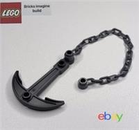 LEGO Pirates 🏴‍☠️ Ship Boat Anchor ⚓️ Part 28979 Titanium Metallic & Chain -13D