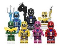 Power Rangers Custom LEGO Minifigures 7 Figure Set Red Pink White Black Blue