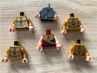 6 x LEGO TORSO w. ARMS w flesh hands - as in the picture - HOBBIT DC COMICS