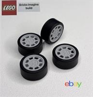 Lego Light Grey Wheels 11mm D. x 6mm with 8 'Spokes Part 93593 Smooth - 14C