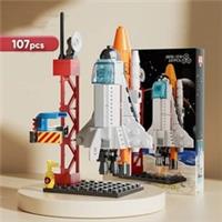 DIY Model Launch Center Lunar Lander Building Block Spaceship Spaceport Figure
