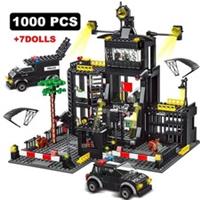 Custom Lego City Police SWAT Station Building Set 1000 PCS 7 Minifigures Cars HQ