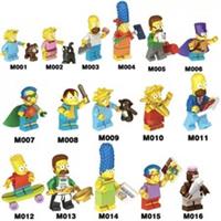 Custom Lego Simpsons Minifigures Bundle 16PCS Homer Bart Marge Lisa Ned Milhouse