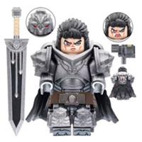 Custom LEGO Berserk Guts Mini Figure Black Swordsman Anime Warrior With Sword