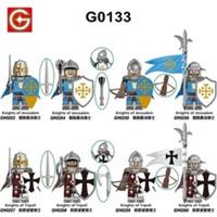 Custom LEGO Medieval Crusader Knights Minifigures 8pcs Templar Army Bundle