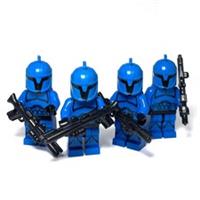 Custom LEGO Star Wars Senate Guard Blue Commando Minifigures Bundle 4pcs Clone
