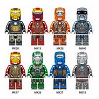 Custom LEGO Iron Man Minifigure Bundle MK17 MK18 MK19 MK20 MK26 MK27 8pcs