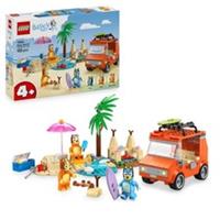 LEGO Bluey: Bluey's Beach & Family Car Trip Toy with 3 Minifigures incl. Bingo &