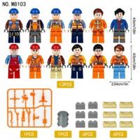 Custom Lego Construction Worker Minifigures 12pcs Bundle City Builders Set