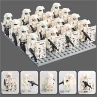 Custom LEGO White Winter Army Shield Minifigures Military Soldier Bundle