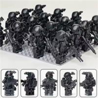 Custom LEGO SWAT Special Forces Minifigures Black Tactical Army Soldier Set