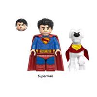 Custom LEGO Superman & Krypto Minifigure DC Superhero Dog Figure Set