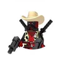 Custom LEGO Cowboy Deadpool Minifigure Marvel Western Gunslinger With Swords