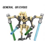 Custom LEGO General Grievous Minifigure Star Wars Droid With 4 Lightsabers